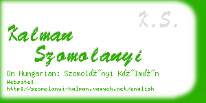 kalman szomolanyi business card